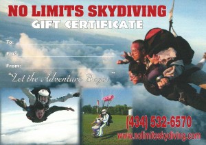 Skydiving Gift Cert Pic