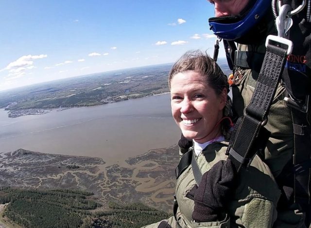 Skydiving views over the river